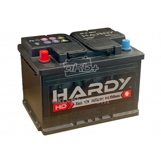 Автомобильный аккумулятор Hardy 6СТ-75 (+/-) 12В 75АH 760А - купить