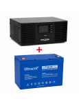 Комплект резервного питания BRAZZERS BRSW-LFP-600, 500 Вт + LIT LiFePO4 12,8 В 100 Ач