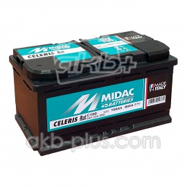 Аккумулятор 6СТ-100A MIDAC CELERIS, 12V, 100Ah (-/+) короткий евро, Мидак Селерис, 12В, 100Ач, EN800А