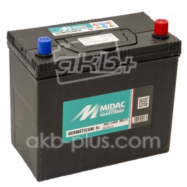Аккумулятор 6СТ-45A MIDAC HERMETICUM Asia, 12V, 45Ah (-/+) евро, Мидак Герметикум азия, 12В, 45Ач, EN360А