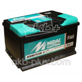Аккумулятор 6СТ-100A MIDAC HERMETICUM, 12V, 100Ah, (-/+) короткий евро, Мидак Герметикум, 12В, 100Ач, EN800А