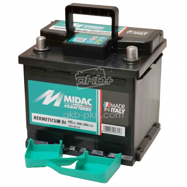 Купити Акумулятор 6СТ-55 MIDAC HERMETICUM, 12V 55Ah (-/+) Євро