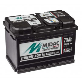 Аккумулятор 6СТ-70 Ah MIDAC ITINERIS START STOP AGM, 12V, 70Ah, R Мидак Итинерис, 12В, 70Ач, EN760А