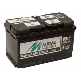 Аккумулятор 6СТ-80 Ah MIDAC ITINERIS START STOP AGM, 12V, 80Ah, R Мидак Итинерис, 12В, 80Ач, EN800А