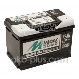 Аккумулятор 6СТ-72A MIDAC ITINERIS EFB START STOP, 12V, 72Ah, R Мидак Итинерис, 12В, 72Ач, EN720А