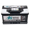 Аккумулятор 6СТ-75A MIDAC ITINERIS EFB START STOP низкий, 12V, 75Ah, R Мидак Итинерис, 12В, 75Ач, EN730А