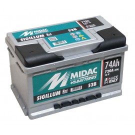Аккумулятор 6СТ-74A MIDAC Sigillum 12V, 74Ah (-/+) низкий евро, Мидак Сигиллум, 12В, 74Ач, EN720А