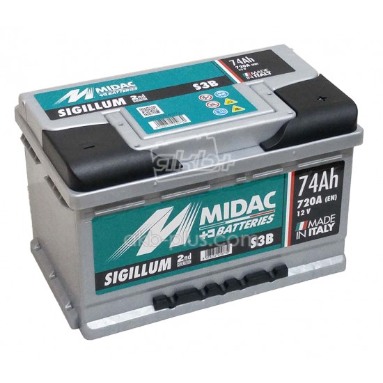 Аккумулятор 6СТ-74A MIDAC Sigillum 12V, 74Ah (-/+) низкий евро, Мидак Сигиллум, 12В, 74Ач, EN720А - купить