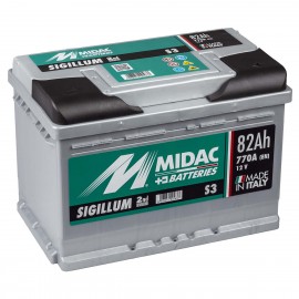 Акумулятор 6СТ-82A MIDAC S3 Sigillum, 12V, 82Ah (-/+) Євро Мідак Сигіллум, 12В, 82Ач, EN770А