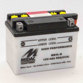 Акумулятор 4Ah-12v MB4L-B (YB4L-B) Midac Moto (120х70х92), R, EN50 Акумулятор 4Ah-12v MB4L-B (YB4L-B) Midac Moto (120х70х92), R, EN50