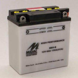 Акумулятор 9Ah-12v MB9-B (YB9-B) Midac Moto (135х75х139), L, EN130 Акумулятор 9Ah-12v MB9-B (YB9-B) Midac Moto (135х75х139), L, EN130