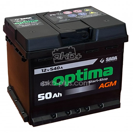 Автомобильный аккумулятор Optima AGM 6СТ-50 12В 50Ач 540А - купить