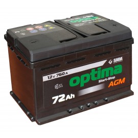 Автомобильный аккумулятор Optima AGM 6СТ-72 12В 72Ач 760А