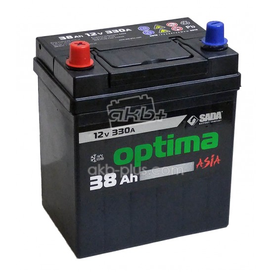 Автомобильный аккумулятор Optima Asia 6СТ-38 (+/-) оптима азия 12В 38Ач 330А - купить