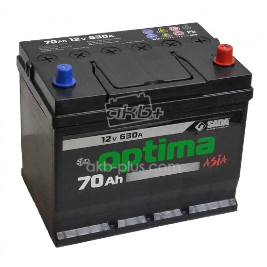 Автомобильный аккумулятор Optima Asia 6СТ-70 (-/+) Евро оптима азия 12В 70Ач 630А - купить
