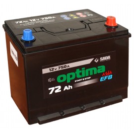 Автомобильный аккумулятор Optima EFB Asia 6СТ-72 (-/+) Евро оптима азия 12В 72Ач 750А