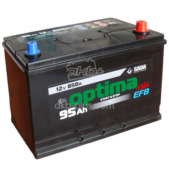 Автомобильный аккумулятор Optima EFB Asia 6СТ-95 (-/+) Евро оптима азия 12В 95Ач 850А - купить