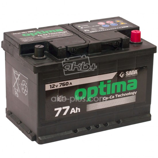 Автомобильный аккумулятор Optima 6СТ-77 (-/+) Евро оптима 12В 77Ач 760А - купить