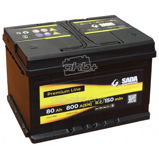 Стартерная батарея 80Аз SADA Premium Line SMF 80Ач, 800А - купить