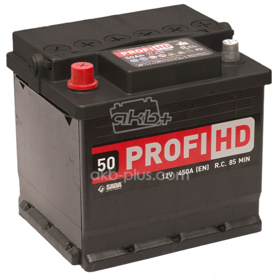 Автомобильный аккумулятор SADA PROFI HD 6СТ-50 (+/-) сада профи 12В 50Ач 450А - купить
