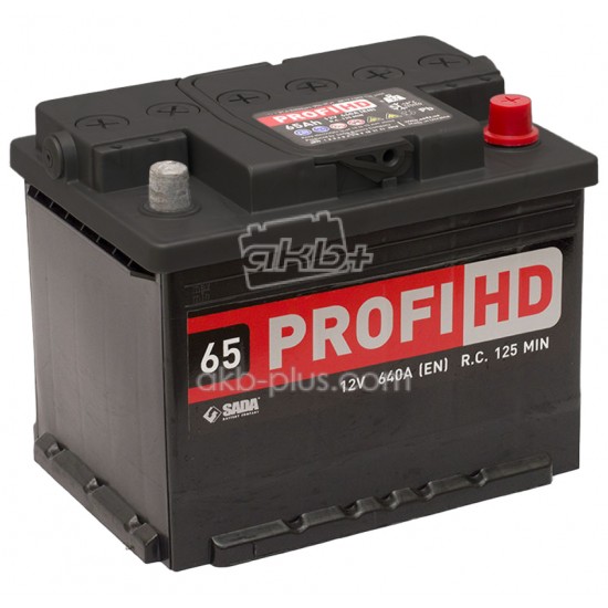Автомобильный аккумулятор SADA PROFI HD 6СТ-65 (-/+) Евро сада профи 12В 65Ач 640А - купить