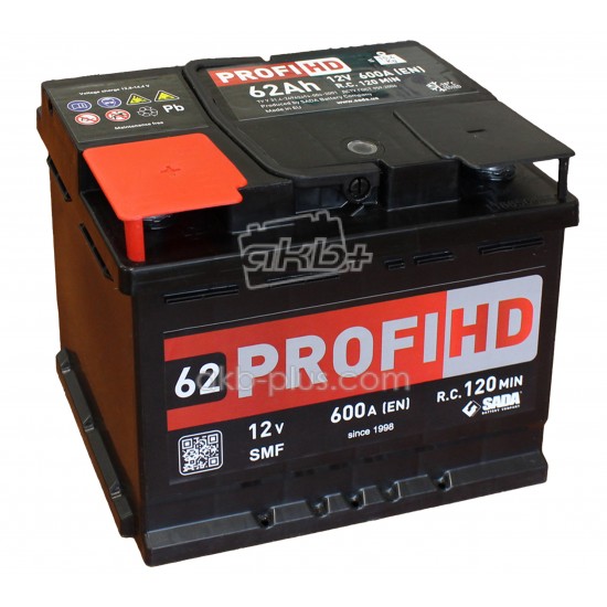 Автомобильный аккумулятор SADA PROFI HD SMF 6СТ-62 (+/-) сада профи 12В 62Ач 600А - купить
