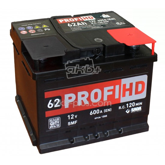 Автомобильный аккумулятор SADA PROFI HD SMF 6СТ-62 (-/+) сада профи 12В 62Ач 600А - купить