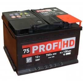 Автомобильный аккумулятор SADA PROFI HD 6СТ-75 SMF (-/+) Евро сада профи 12В 75Ач 760А