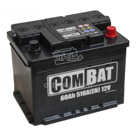 Автомобильный аккумулятор SADA COMBAT 6СТ-60 (-/+) сада комбат Евро,12В, 60Ач, 510А - купить