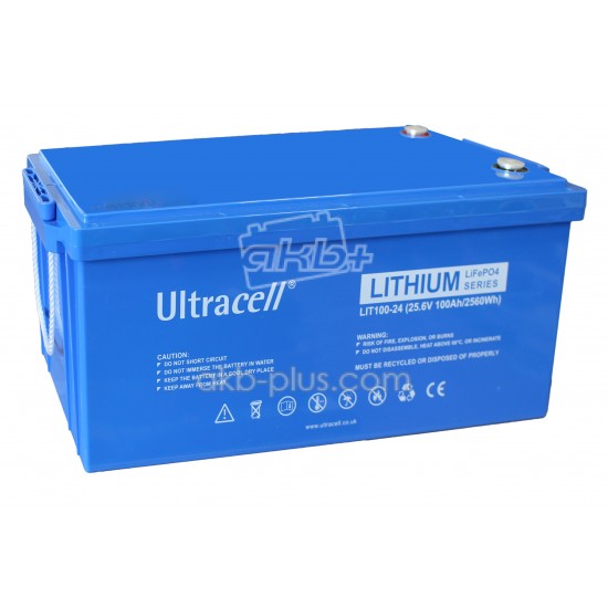 Батарея аккумуляторная Ultracell LiFePO4 24(25.6)V 100Ah/ 2560W(2.56kW) Grade A STANDARD - купить