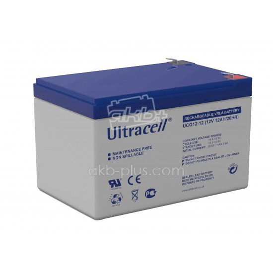 Батарея аккумуляторная Ultracell UCG12-12, 12В, 12Ач, - купить