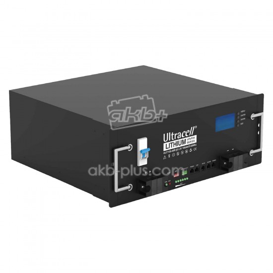 Батарея аккумуляторная Ultracell ULIT100-48R LiFePO4 48(51.2)V 100Ah/ 5120W(5.12kW) Grade A CAN PROTOCOL Steel Case  - купить
