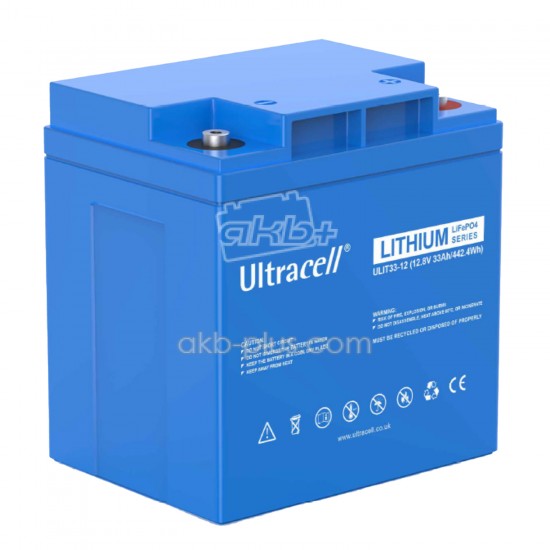Батарея аккумуляторная Ultracell ULIT33-12, LiFePO4 12(12.8)V/422.4W(0.4224kW) - купить