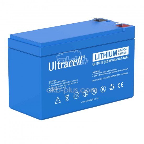 Батарея аккумуляторная Ultracell ULIT8-12, LiFePO4 12(12.8)V/102.4W(0.1024kW) - купить